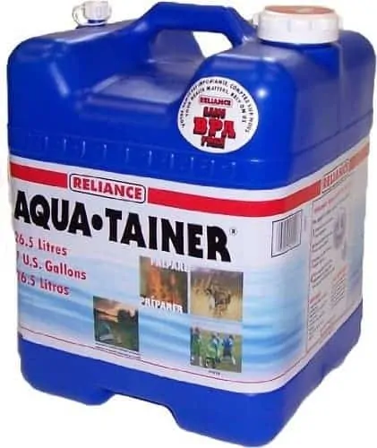 Household water storage containers most commonly used in the