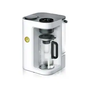 Bluevua ROPOT-Lite(UV) countertop reverse osmosis system with a 40 oz glass carafe